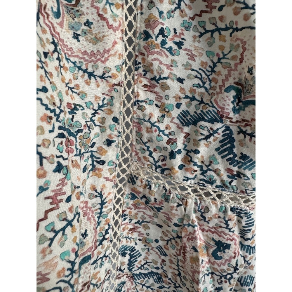 Indi & Cold San Sebastian Floral Paisley Lace Trim Blouse Womens M - Picture 3 of 9